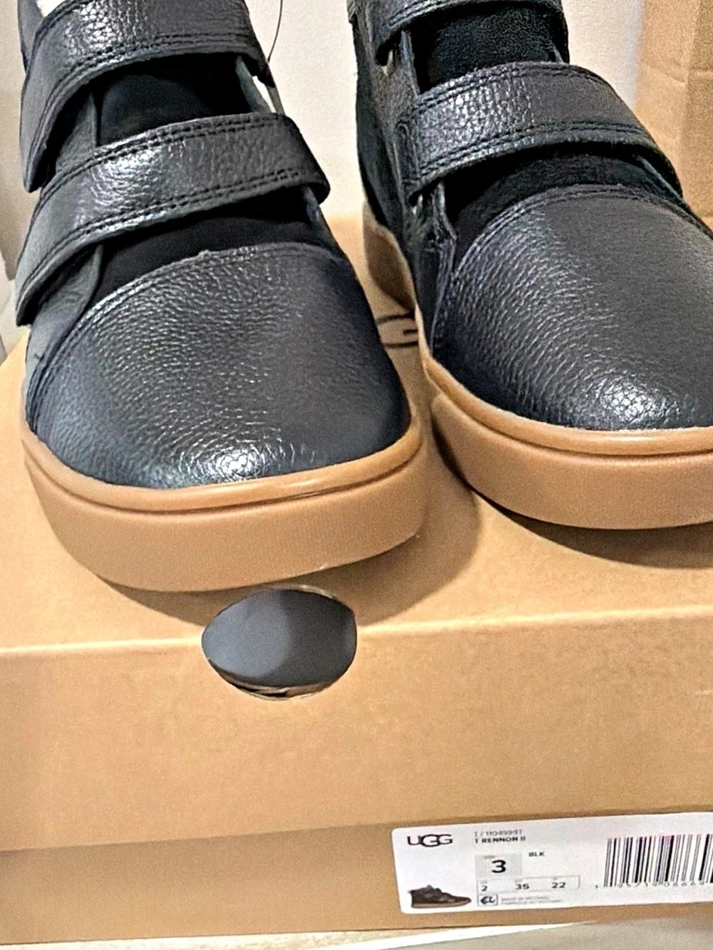 UGG Rennon II Strap Sneakers Black & Brown US 3 NWT